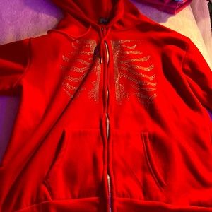 Trendy skeleton zip up